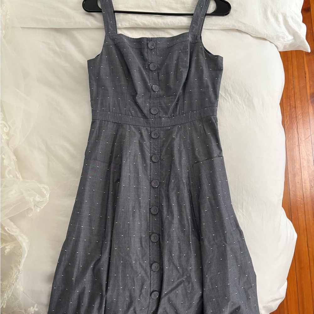 Gal Meets Glam Charcoal Button-Front Midi Dress